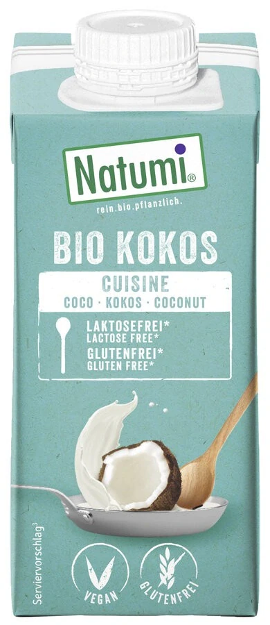 KOKOSOVÝ KRÉM NA VARENIE A PEČENIE BEZLEPKOVÝ BIO 200ml - NATUMI