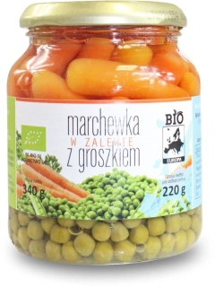 MRKVA A ZELENÝ HRÁŠOK V NÁLEVE 340g (220 g) - BIO PLANET