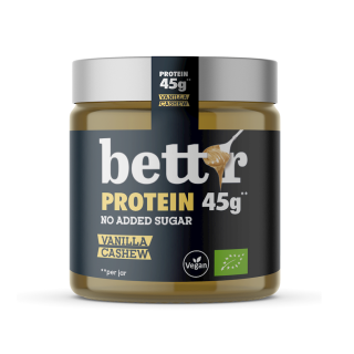 PROTEÍNOVÝ KRÉM S KEŠU ORIEŠKAMI A VANILKOU, BEZ PRIDANÉHO CUKRU, BIO, 250g - BETT'R